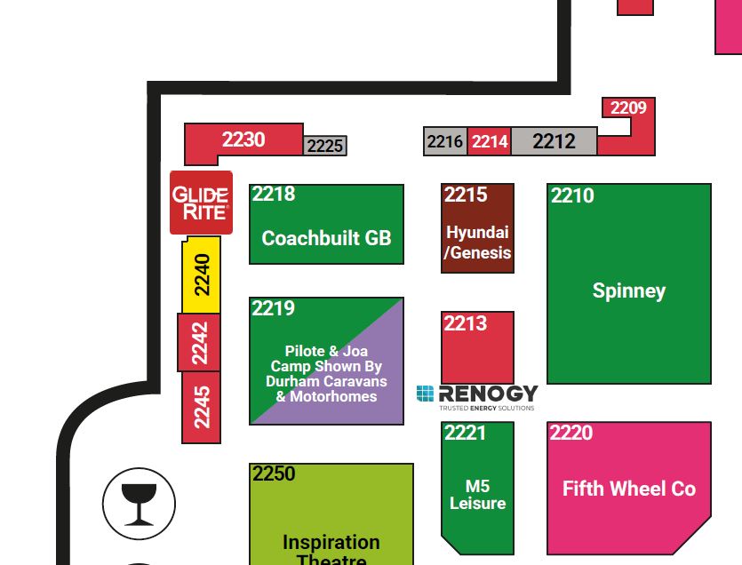 Plan du NEC 2026, avec zoom sur le stand Pilote.